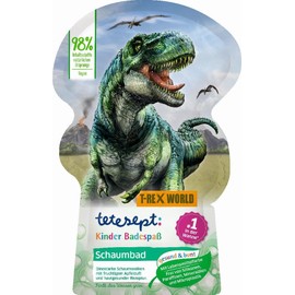 tetesept Kids Dino Adventure Bubble Bath with Fruity Apple Fragrance and Nourishing Aloe Vera - 1 x 40 ml - Children's Bath Fun with Bath Foam and Green Water