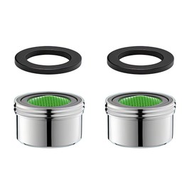 2 Pieces Tap Filter Tap Aerator Replacement Insert Tap Spout Aerator 24MM Brass Male Spout Threaded Aerator with Gasket