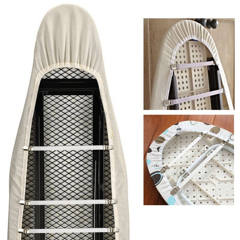 TRIXES 4er-Packung mit weißen Bügelbrett Bezug Straffer Halter Verbindungselemente extragross/XXL