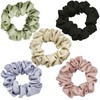 5 Stück Satin Scrunchie Sanfte Haargummi,Seidensatin Haargummis große Haargummis für