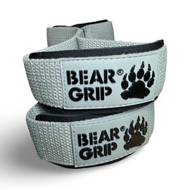 BEAR GRIP - Premium Figure 8 weight lifting straps (sold in pairs) (Grey)