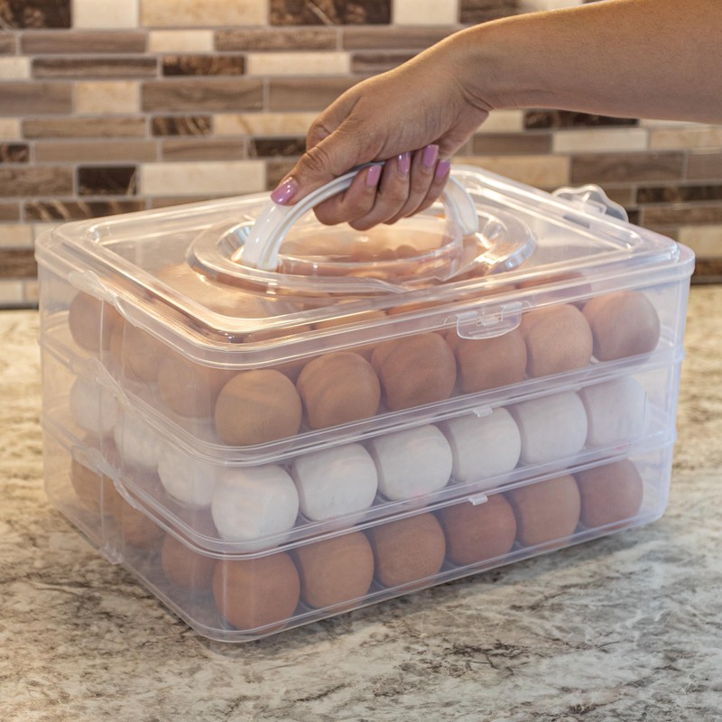 Classic Cuisine Egg Container for Refrigerator - Large-Capacity Egg Holder