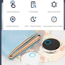 TOTMOX Smart Tracker Bluetooth Key Finder, Key Locator Device with App Control, up to 66 Feet Compatible with iOS Android for Keys, Pets, Phone, Wallet, Pink