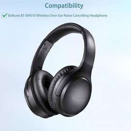 BT-BH010 Ear Pads, HAIZEEN Ear Pads Compatible with Boltune BT-BH010 Wireless Over-Ear Noise Cancelling Headphones Ear Pads Replacement Cushion (Protein Leather/Memory Foam)