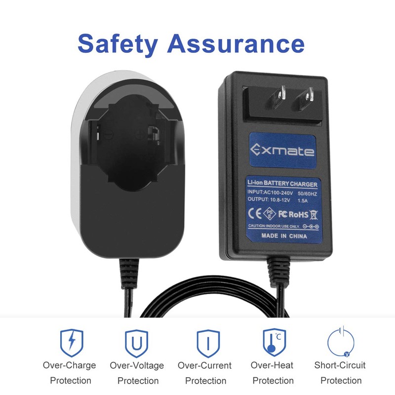 Exmate 10.8V Li-ion Battery Charger, Pod Style, Compatible with Dremel