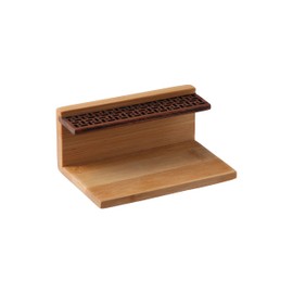dohobby Black Walnut Business Card Holder Stand, Bamboo Wood Business Card Storage, for Home Office Display