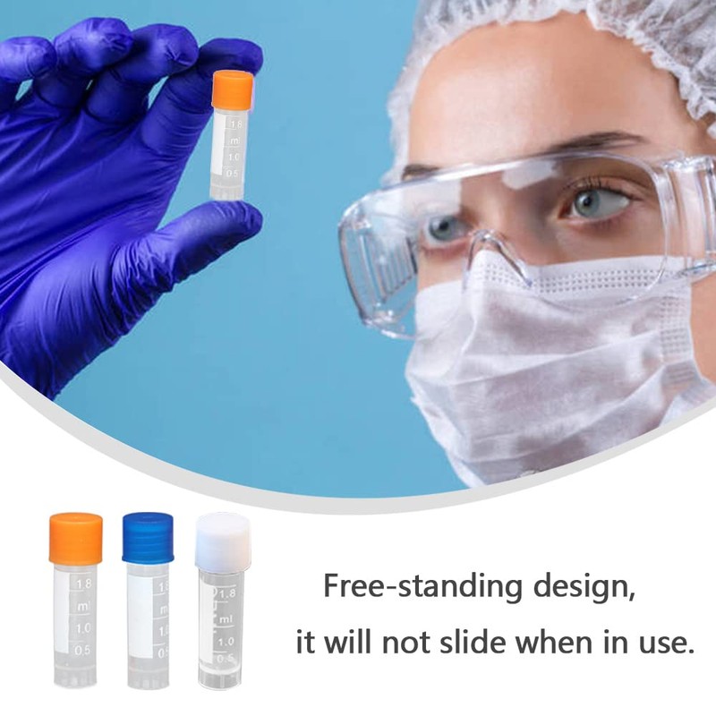 通用 20 Pcs 1.8 ml Graduated Plastic Clear Test Tubes