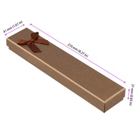 PINGEUI 50 PCS Empty Pen Boxes, Brown Pen Box Case, Cardboard Pen Presentation Box Jewelry Display Boxes with Bow Decor for Bracelet, Gift