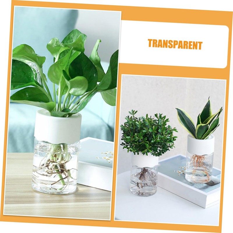 Totority 4Pcs Clear Pots Versatile Plastic Planters for Hydroponic Semi