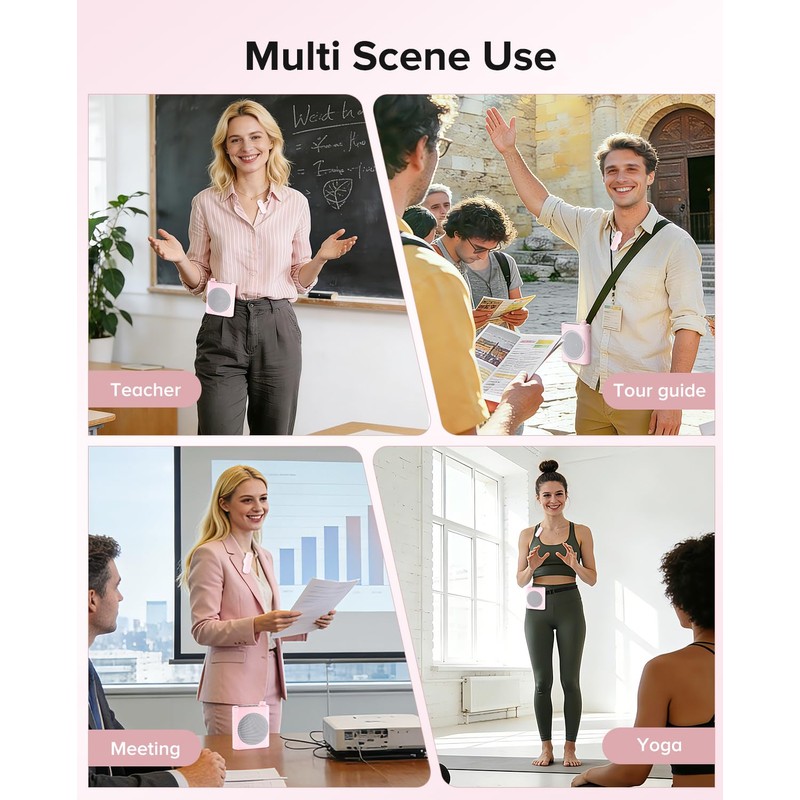 Gicorino Voice Amplifier for Teachers with 2 Magnetic Lavalier Mics,