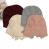 ZLYC Ladies Beanie Hat, Bear Ears Grey