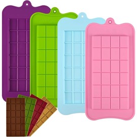 2 count  Bar Mold Set, with 100 count Bags, Knafeh Pistachio  Bar, Deep  Bar Mold, 6-Cavity   Mold Purple and blue (5 grids) - Colour: 24-Cavity