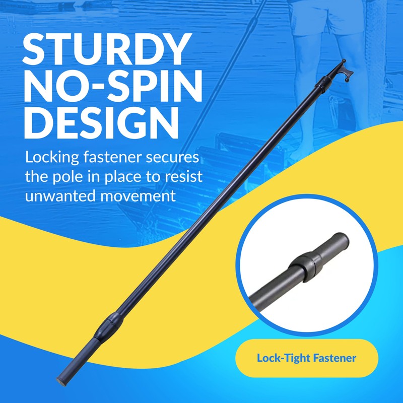 4.5' to 8' Extendable Boat Hook with Unique H-Shaped Dual