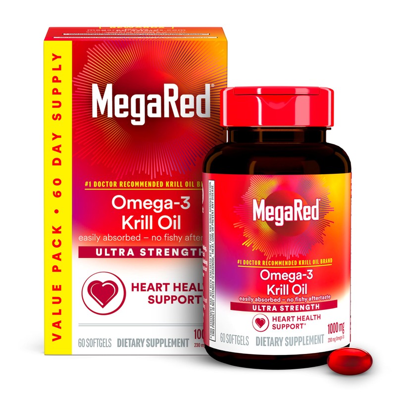 Megared Ultra Strength Omega-3 Krill Oil, 1000 mg, 60 Count