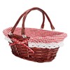 JOIKIT 2Pcs Brown Oval Traditional Wicker Shopping Storage Basket with