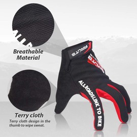 Arltb - Guantes de ciclismo para invierno, 3 tamaños, 3 colores, almohadillas de dedos completos, transpirables, ligeros, multiusos (para ciclismo, motociclismo de montaña o libre, BMX, levantamiento de pesas, fitness, escalada)