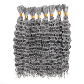 YXCHERISHAIR 8 Packs Boho Hair For Braiding Curly Braiding Hair for Boho Braids Brown Deep Wave Bulk Hair Wet and Wavy Bohemian Braiding Hair Extensions No Weft(51#, 14inch)