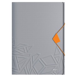 Leitz 3-Flap Folder, Holds up to 150 A4 Sheets, Elastic Closure, Flexible Plastic, Grey, Urban Chic Range, 46490088