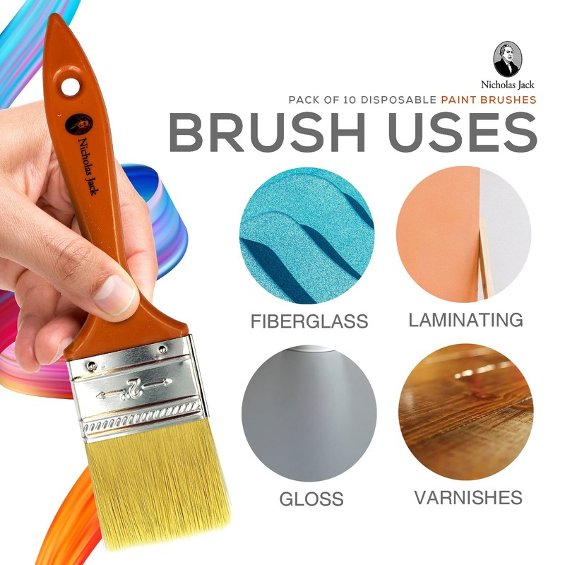 10 Pack Paint Brushes Ideal for Walls & Ceilings, Paint
