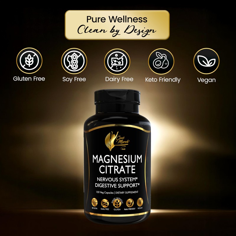 Cocó March N.M.D Magnesium Citrate 500mg per Serving, Gluten Free,