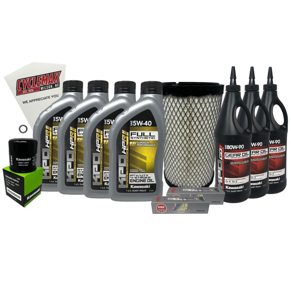 Cyclemax Full Synthetic Full Service Kit fits 2020-2023 Kawasaki Teryx KRX 1000 with Air Filter Spark Plugs and Gear Oil