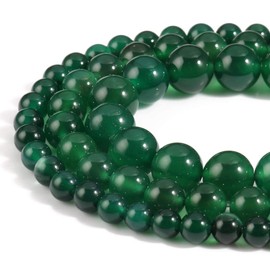 35 abalorio de ágata verde de 10 mm, abalorio de piedras preciosas naturales redondas sueltas para hacer joyas