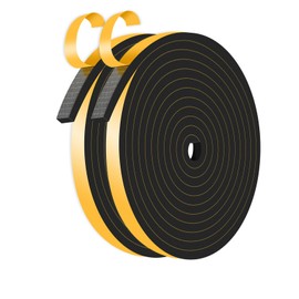 Weather Stripping Door Seal,Weather Stripping,Soundproof,Cold Insulation,High Density CR Foam Insulation Tape for Door, Front Door Frame, Windows,Sliding Door (Black, 1/2 in x 1/4 in x 26Ft)