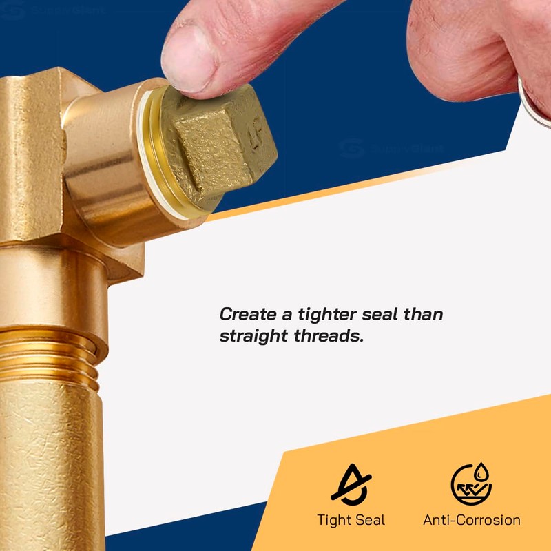 Supply Giant CSTQ0012 1/2-Inch Male National Pipe Taper Threads Brass