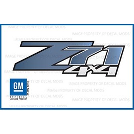 Decal Mods Z71 4x4 Decals Stickers Gradient fits Chevy Silverado/GMC Sierra Blue Stone - GRBLUSTN (2007-2013) Bed Side 1500 2500 HD (Set of 2)