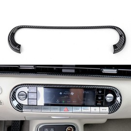 Cnaurda Carbon Fiber Style Car Center Console Air Condition Panel Cover Central AC Switch Button Frame Trim Cover Compatible with Genesis GV60 Accessories