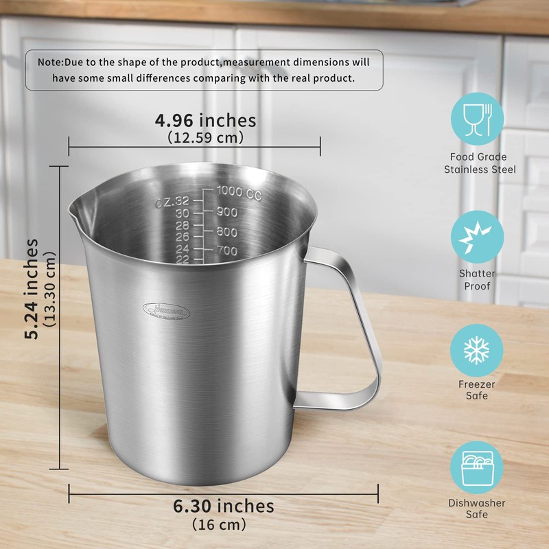 Measuring Cup, [Upgraded, 3 Measurement Scales, Including Cup Scale, ML