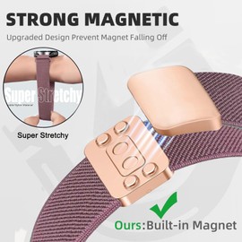 ZOCOVIN Magnetic Nylon Band Compatible With Garmin Lily 2 / Lily 2 Active Watch Bands, Quick Release Stretchy Strap Replacement for Garmin Lily 2