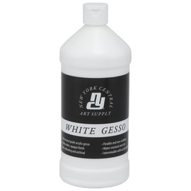 New York Central Acrylic Gesso - White Professional Grade Gesso for Painting, Acrylic, Oil, Pastels, & More! - 32 oz Bottle