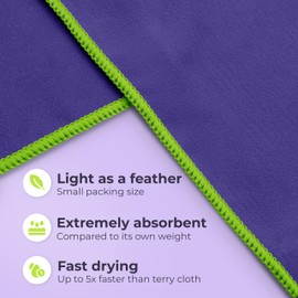 NirvanaShape Microfiber - Travel Towel for Beach, Sports, L 140 x 70 cm