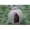 C011 Hand-made Christmas Ornament cat kitten - Tiger Tabby sitting