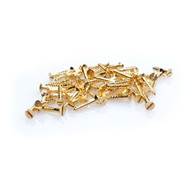 Pack of 100 Mini Wood Screws DIN 97 (Countersunk Head with Slotted Head) Brass 2 x 12 mm for Model Making or Restoration