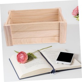 CIYODO 1pc Wooden Desktop Storage Basket Vintage Decor Crates for Storage Wooden Desk Case Child Jewelry