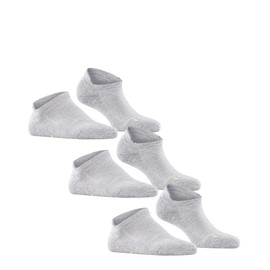 FALKE Unisex Cool Kick Sneaker Socks Breathable Quick-Drying Material Light Padding Plush Sole Cooling Flat Seam on Toe Sporty Plain Multipack 3 Pairs, Grey (light grey 3400)
