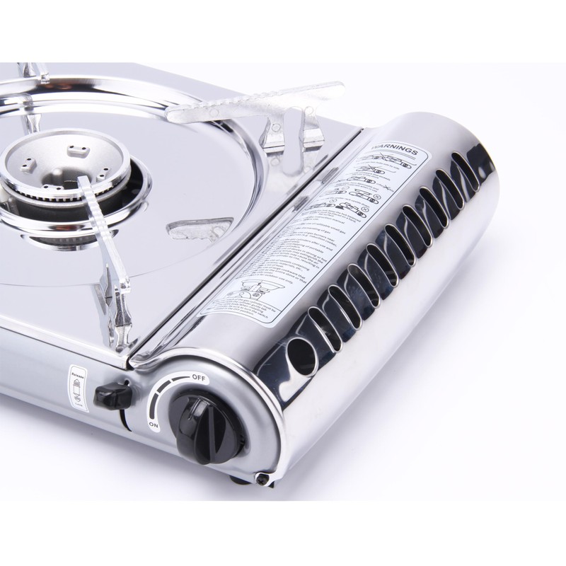 8,000 BTU Stainless Steel Butane Gas Portable Camping Stove