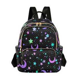 senya Fashion Backpack Mini Backpack Purse Casual Daily Backpack Colorfu Moon and Star for Travel for College Work