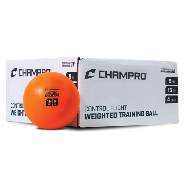 CHAMPRO Control Flight Ball, 15 oz, 4 Pack, Orange (CBB92)