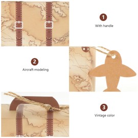 HOMSFOU 50pcs Boxes Suitcase Candy Box Reusable Reuseable Christams The Christmas Daschund Christmas Goodie Box Decor Wedding Supply Vintage Storage Box Packing Box Travel Kraft Paper