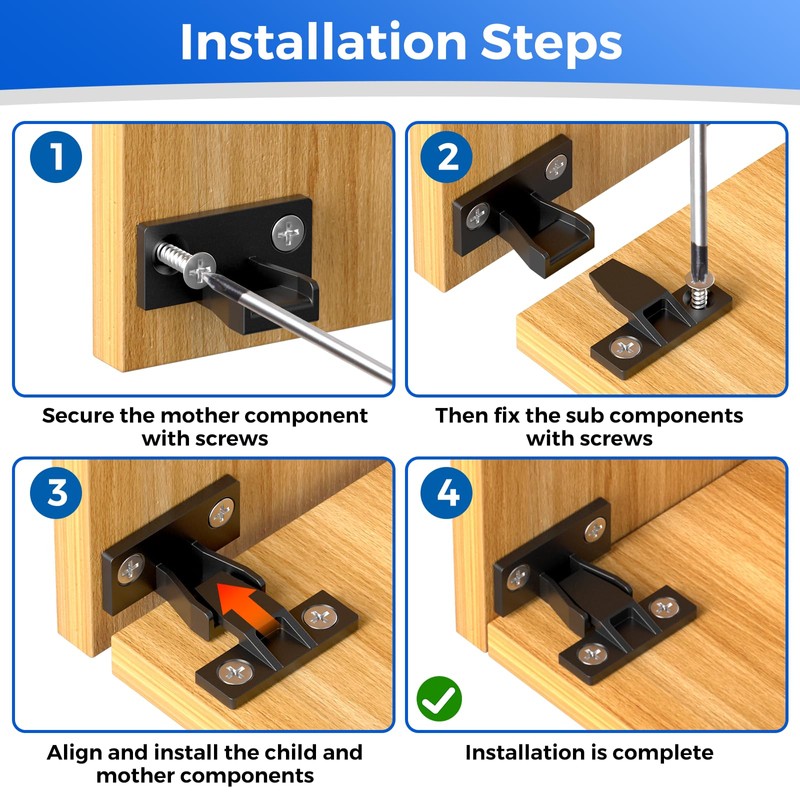 16 Pairs Keku Push in Panel Clips,Push in Plinth Fasteners
