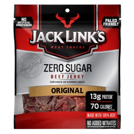 Jack Link’s Beef Jerky, Zero Sugar, Paleo Friendly Snack with No Artificial Sweeteners, 13g of Protein, (Packaging May Vary), 2.3 Oz