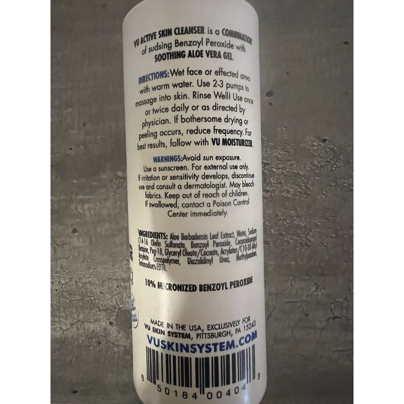 VU SKIN SYSTEM Active Skin Cleanser - Clears Skin of