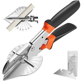 Miter Shears - 135° to 45° Adjustable Multi-Angle Cutter with 12 Blades, Heavy Duty Gasket Shear for PVC Pipe, Soft Wood, Plastic Trim & Crafting, Professional Hand Tools for DIY Projects