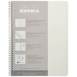 RHODIA 193101C - Spiral Notebook (Full Bound) White Notebook - A4+ - Ruled - 160 Detachable Pages - Clairefontaine Paper 80 g/m - Soft and Resistant Coated Card Cover - Classic