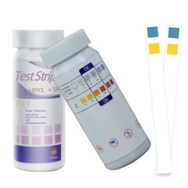 100Pcs Hot Tub 2 In 1 Test Strips, pH Test Strips, PH Tester for Drinking Water, Pool Water Testing Kit for Chlorine and PH