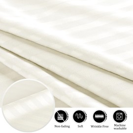 PiccoCasa Pillowcases 2 Pack Striped Soft & Breathable Microfiber Pillowcase Khaki with Envelope Closure 50 x 65cm Pillow Covers for Home and Hotel