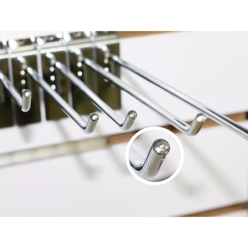 Exhivit Gancho Blister Cromo P/panel Ranurado 12 Pzs De 30